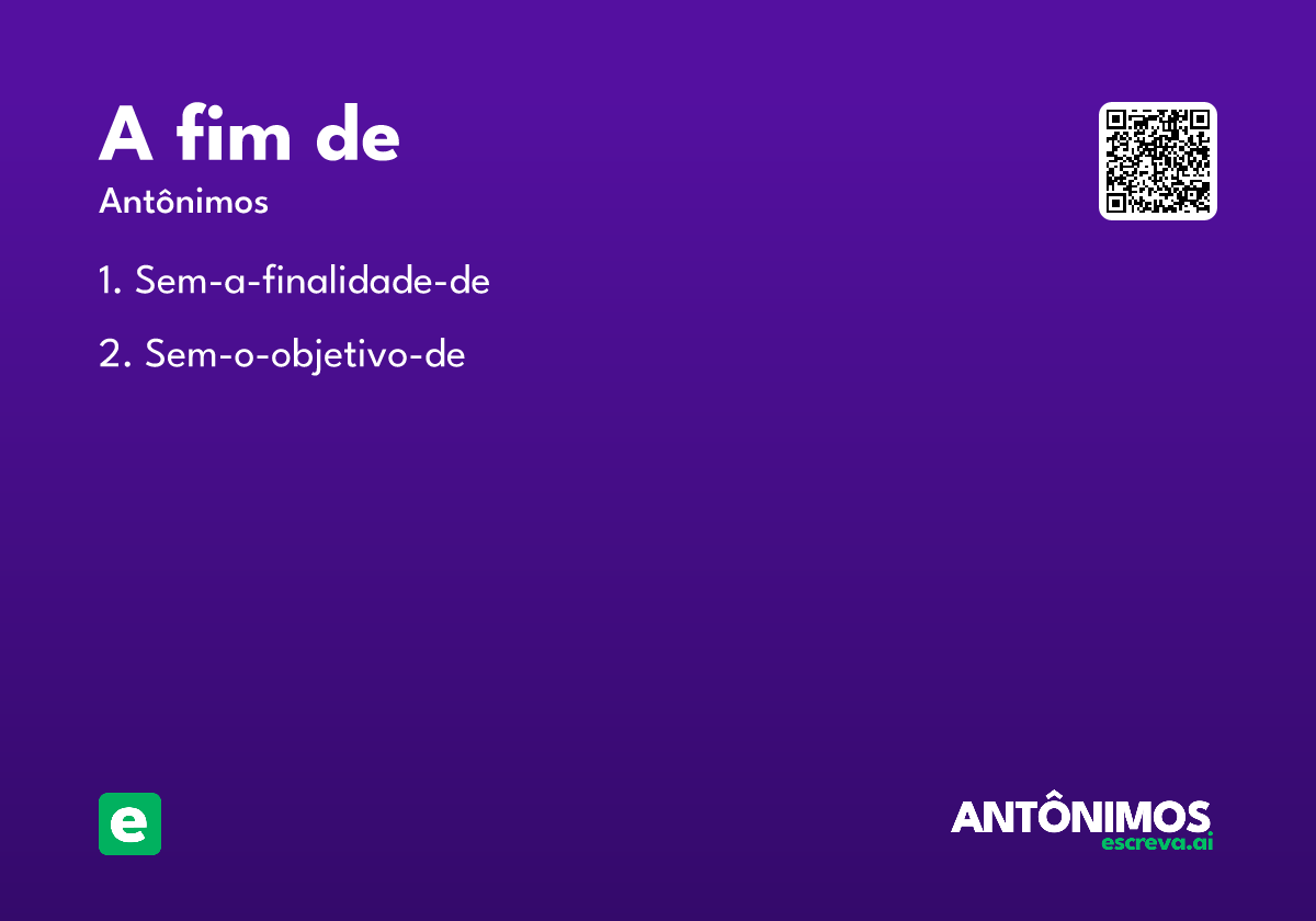 a fim de