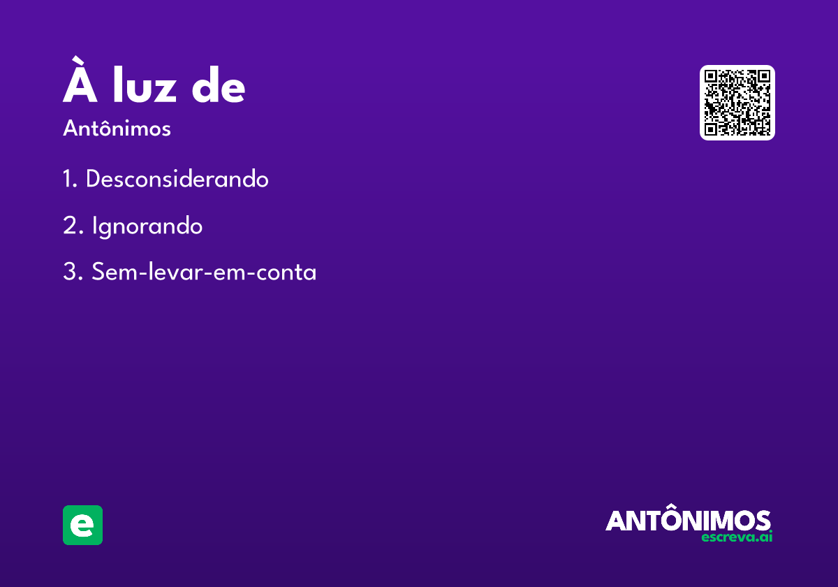 à luz de