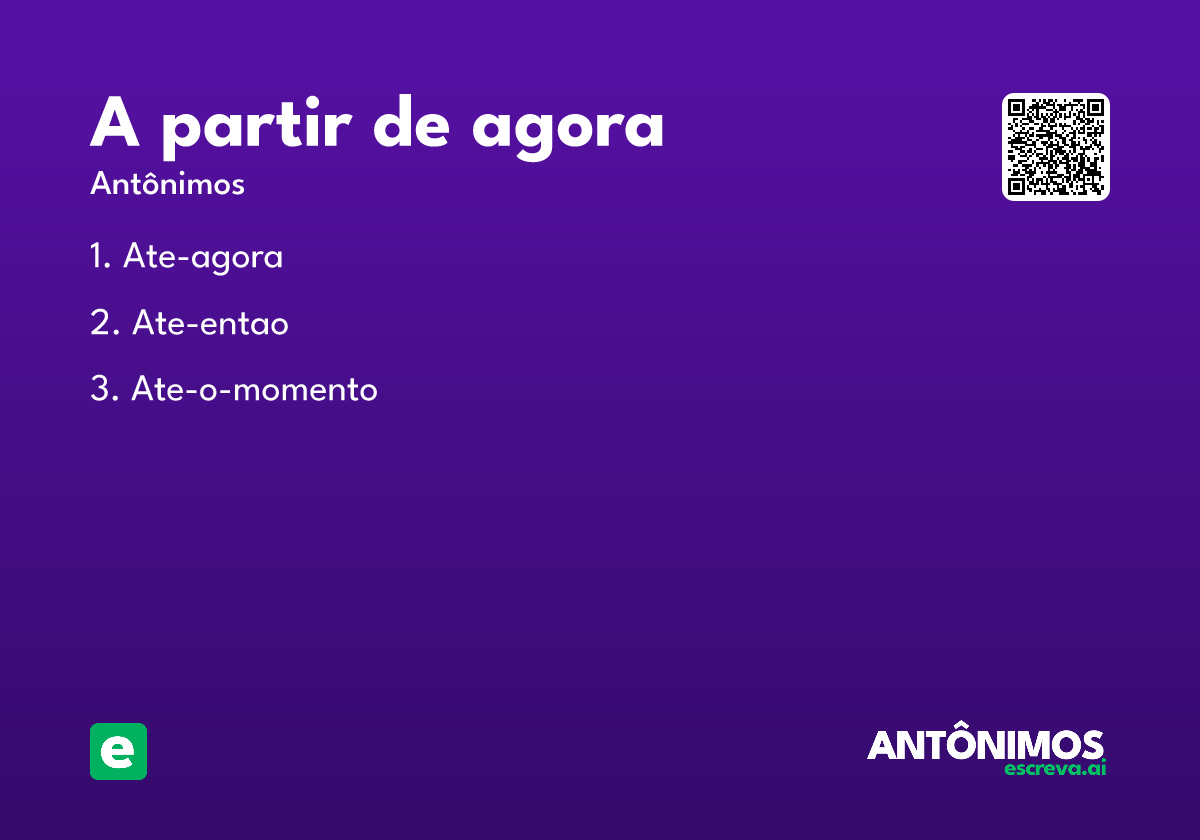 a partir de agora