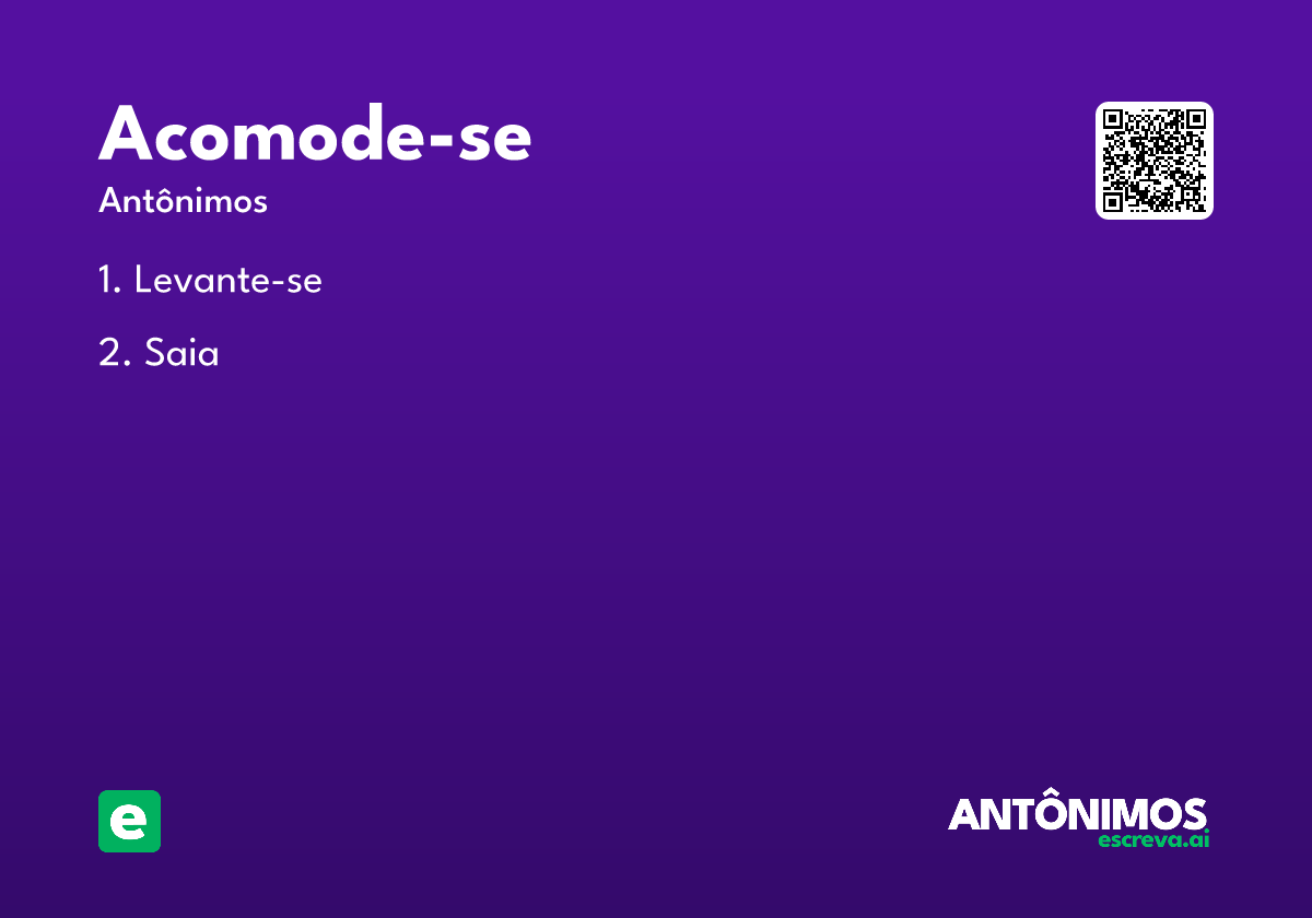 acomode-se