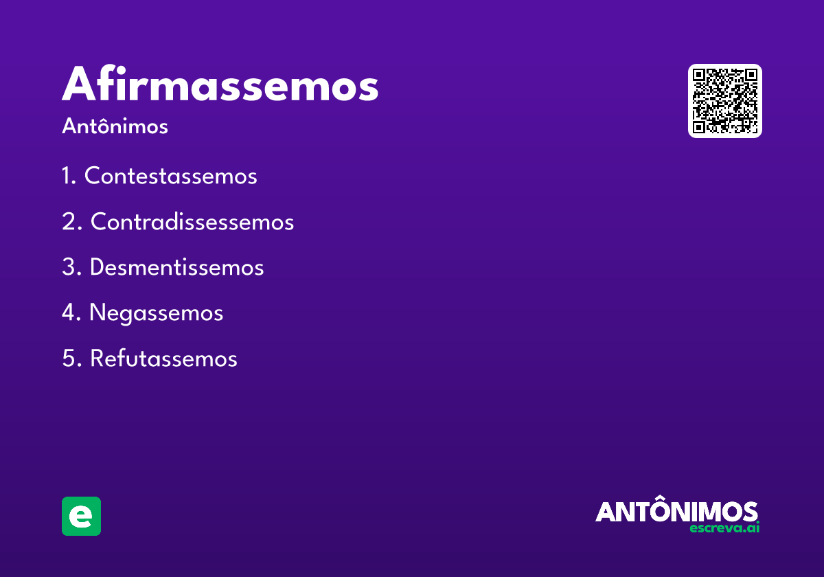 afirmassemos