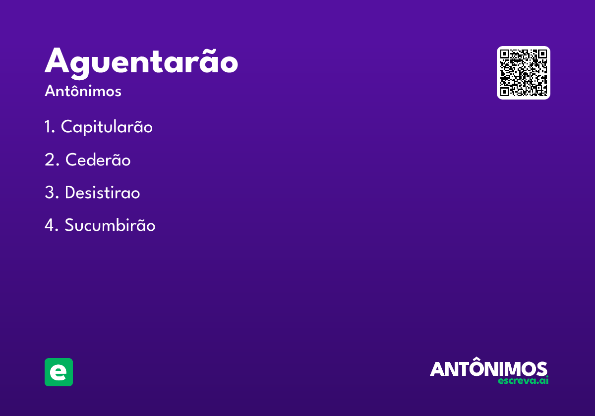 aguentarão
