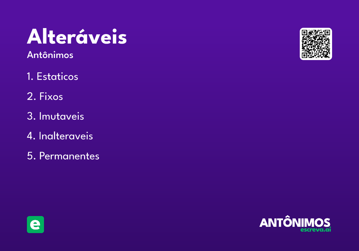 alteráveis