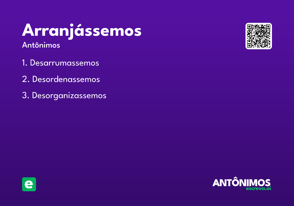 arranjássemos