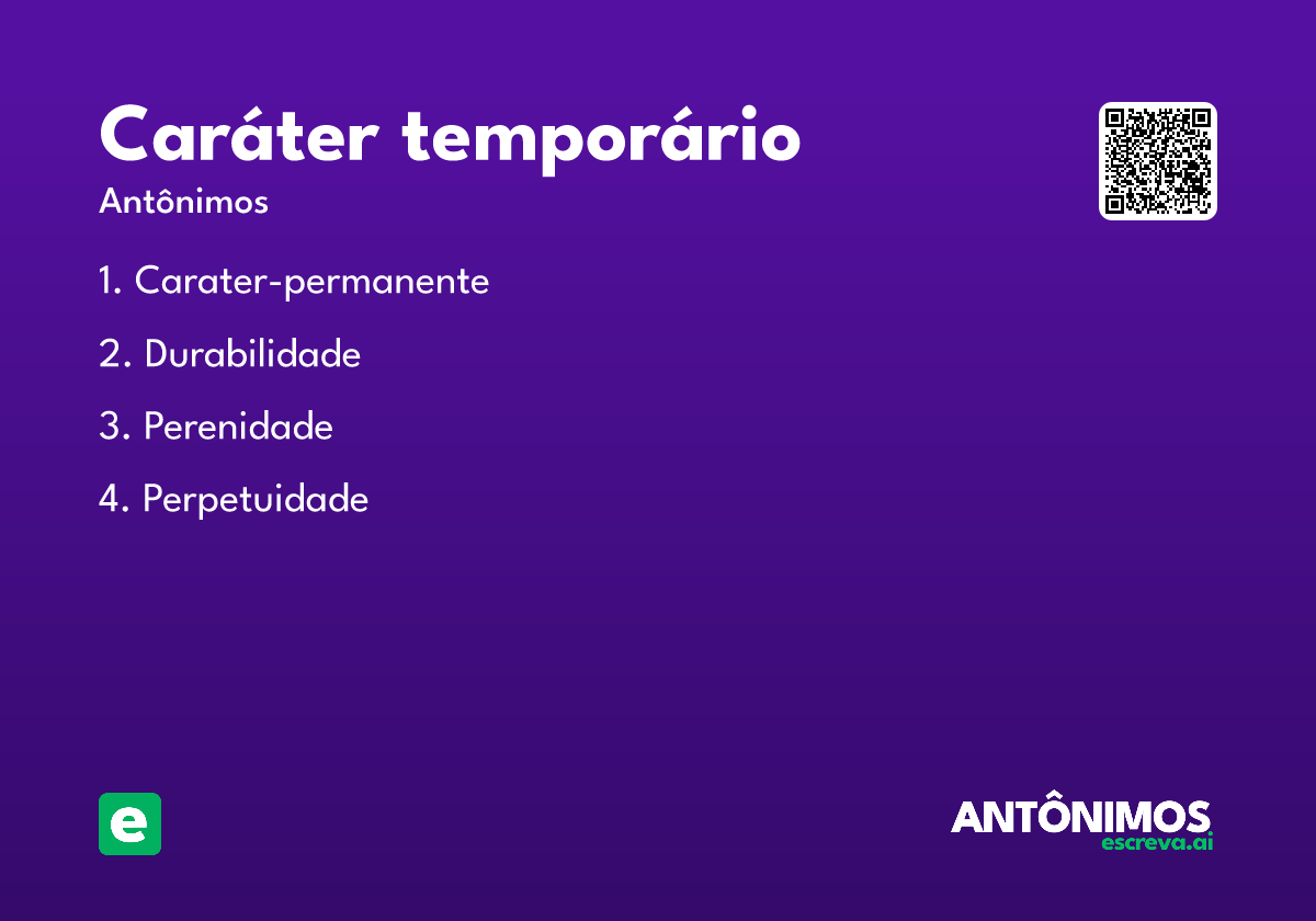 caráter temporário