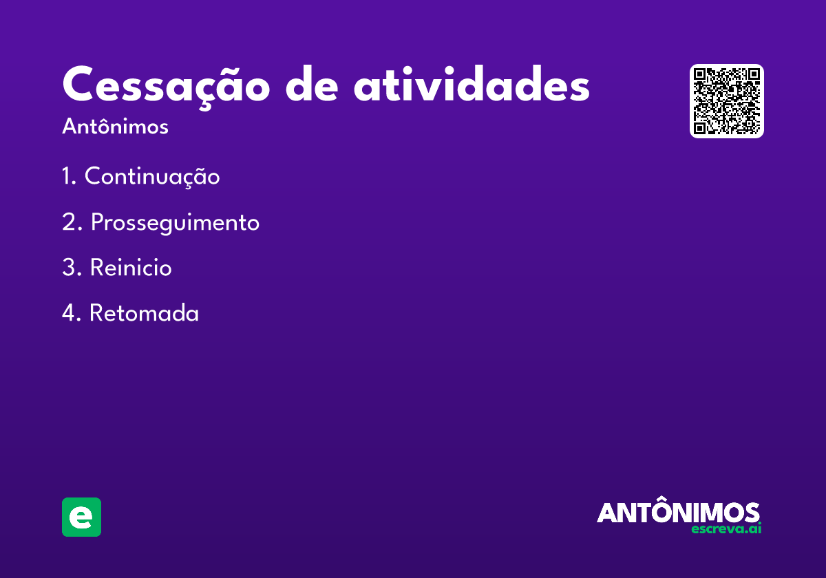 cessação de atividades