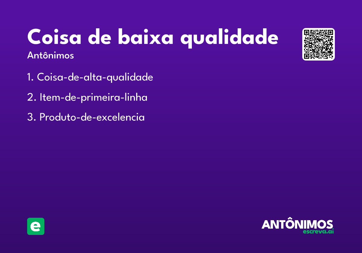 coisa de baixa qualidade