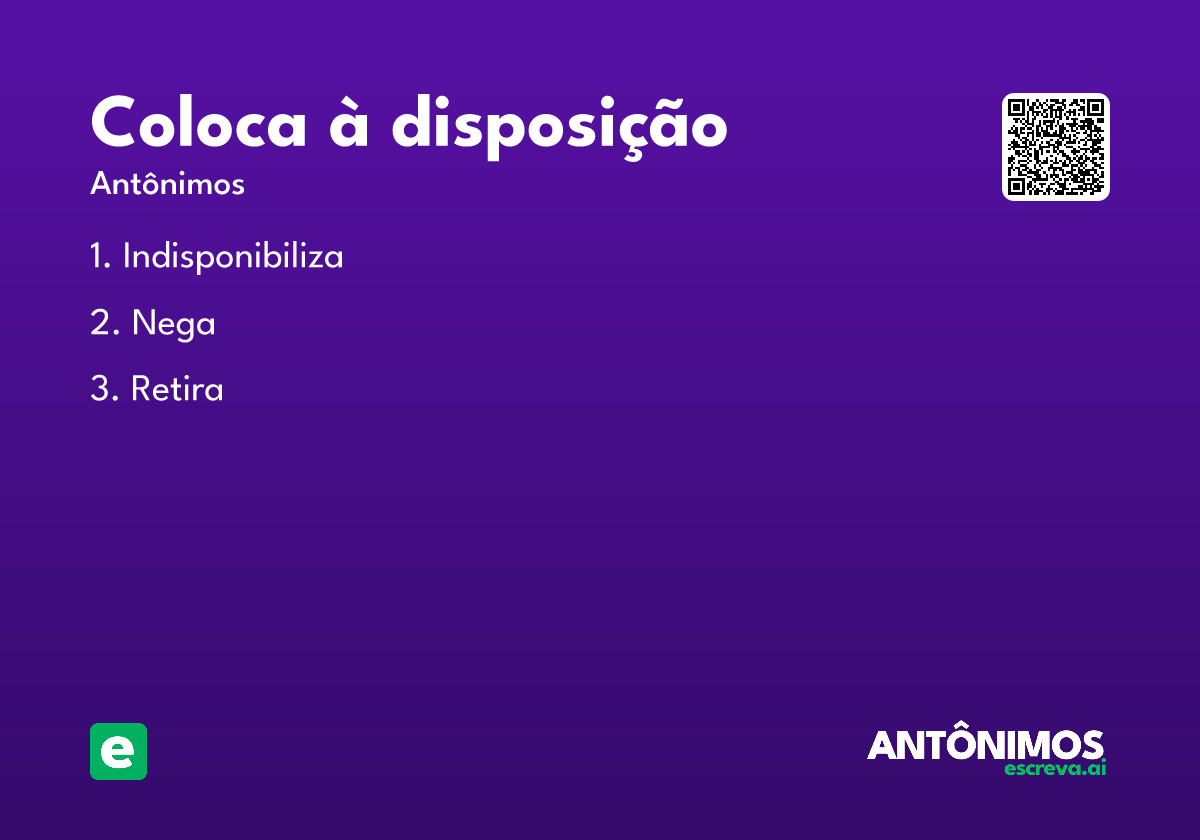 coloca à disposição