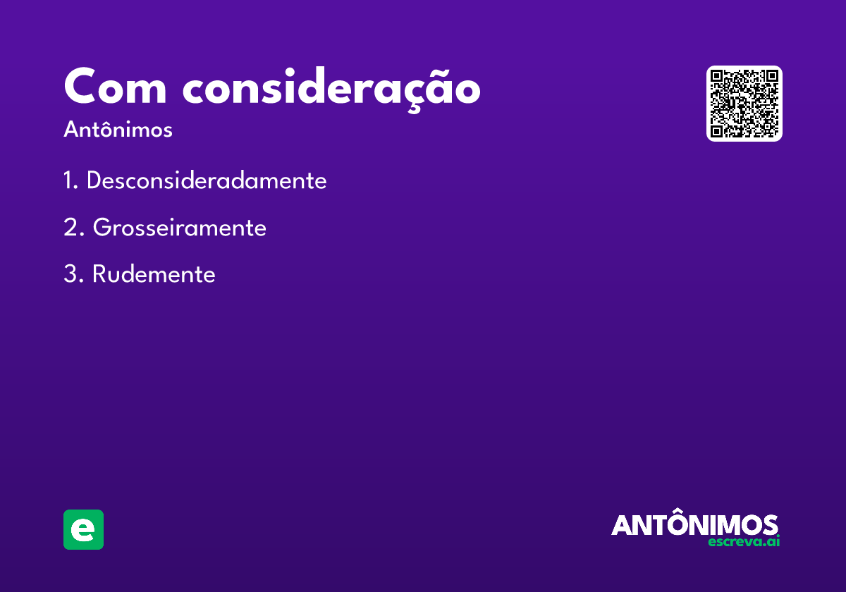com consideração