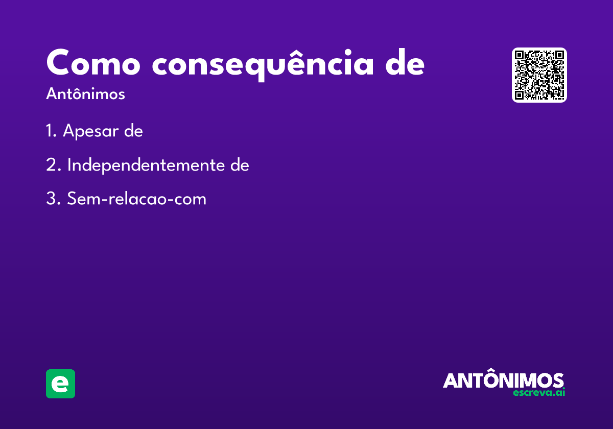 como consequência de