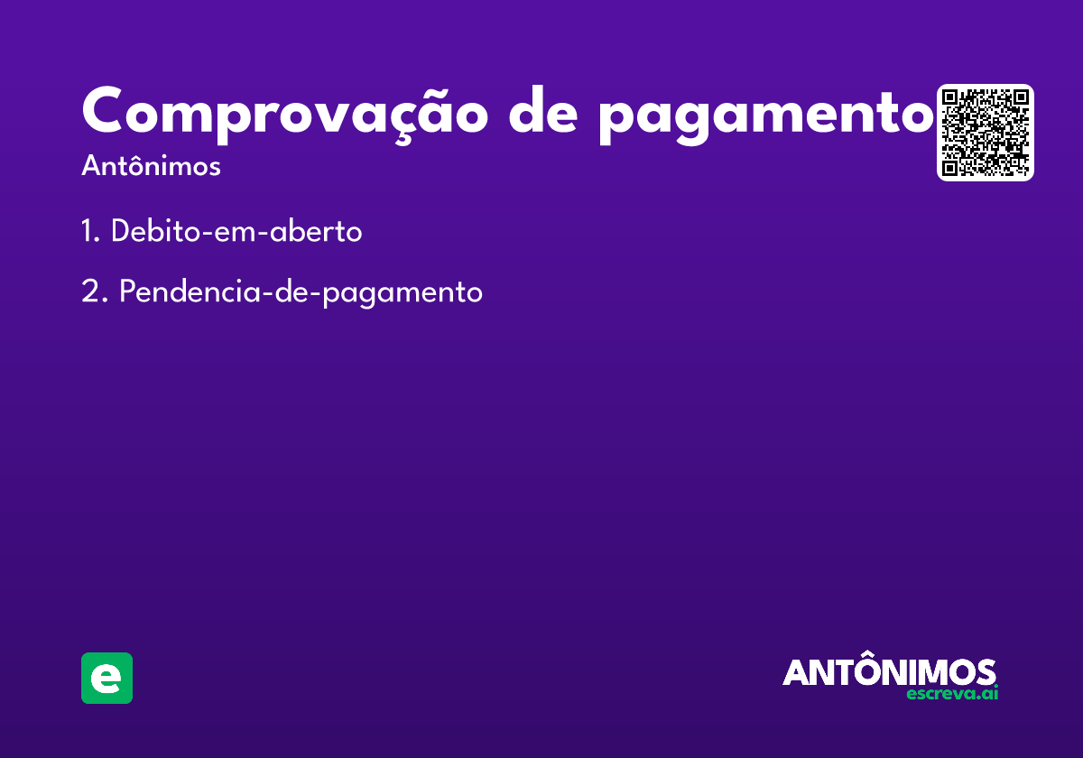 comprovação de pagamento