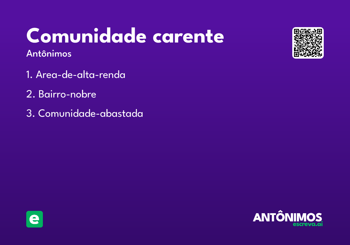 comunidade carente
