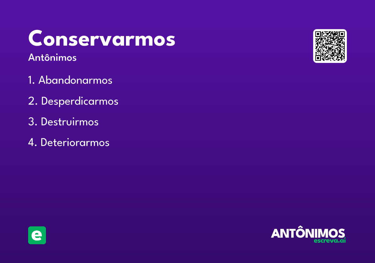 conservarmos