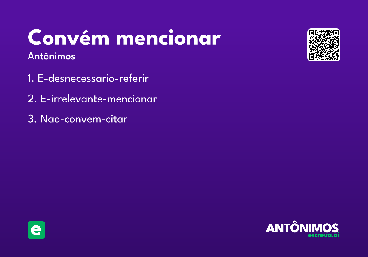 convém mencionar