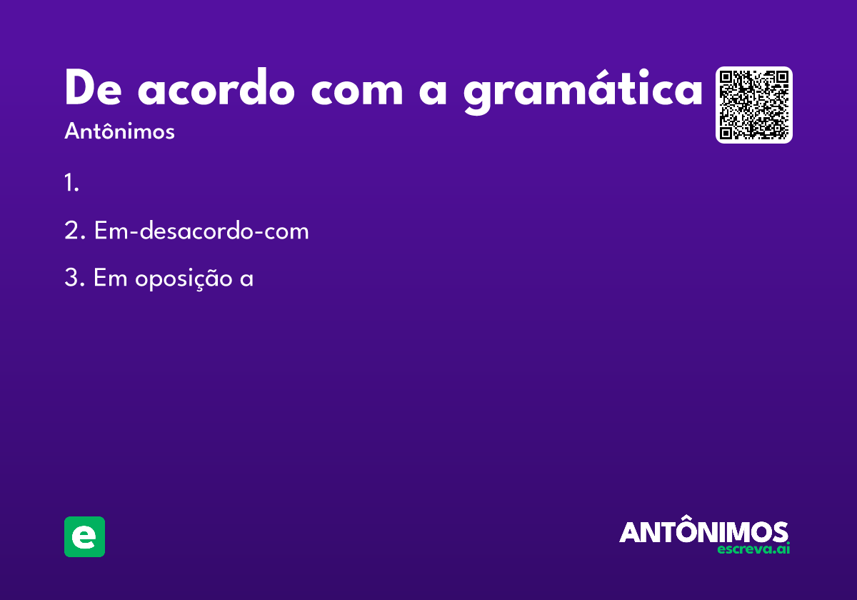 de acordo com a gramática