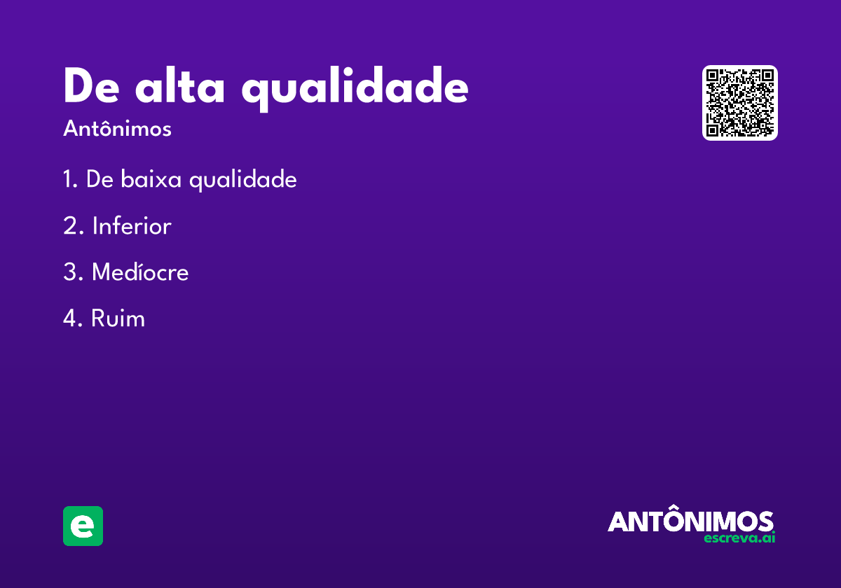 de alta qualidade