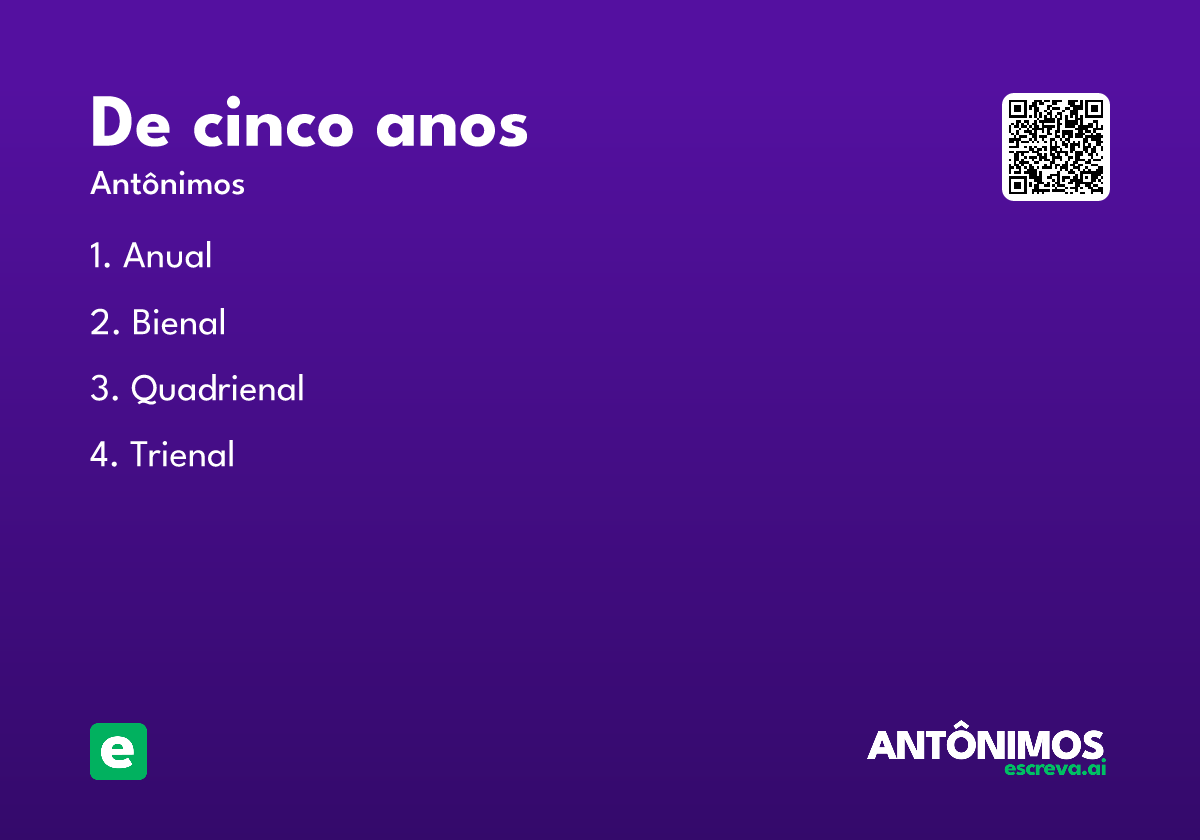de cinco anos