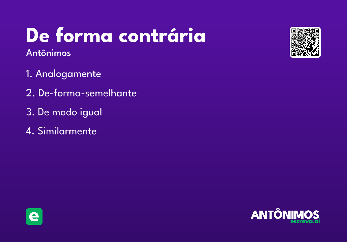 de forma contrária