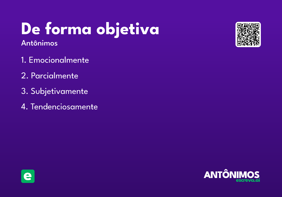 de forma objetiva