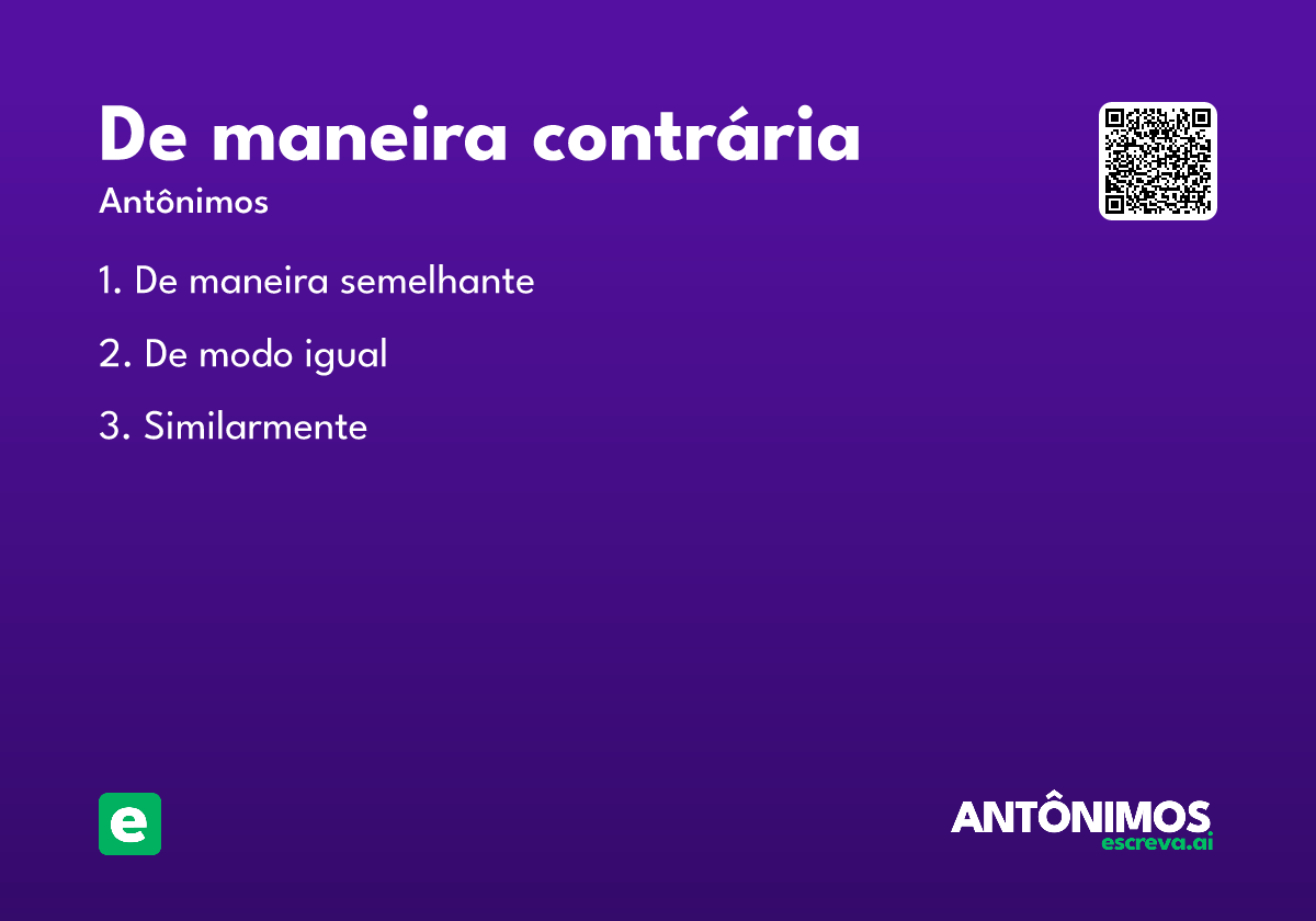 de maneira contrária