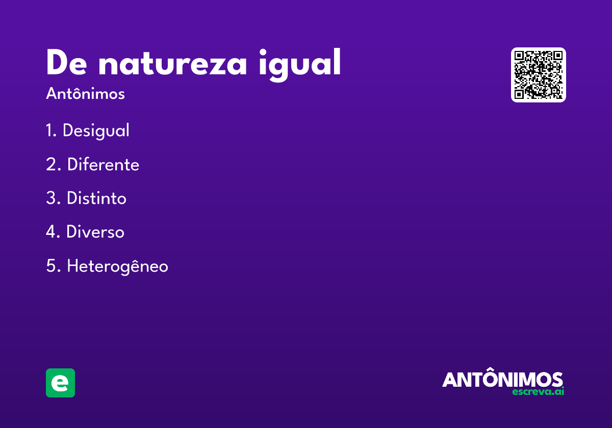 de natureza igual