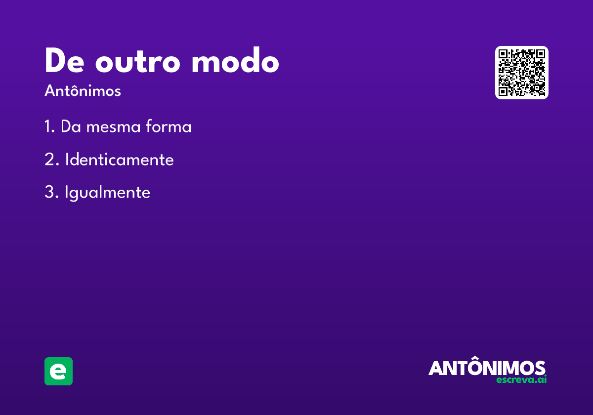 de outro modo