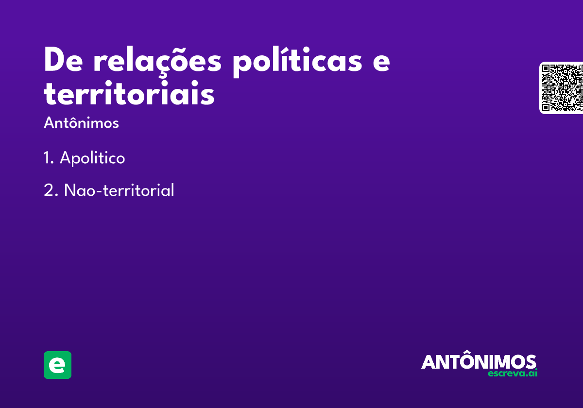 de relações políticas e territoriais