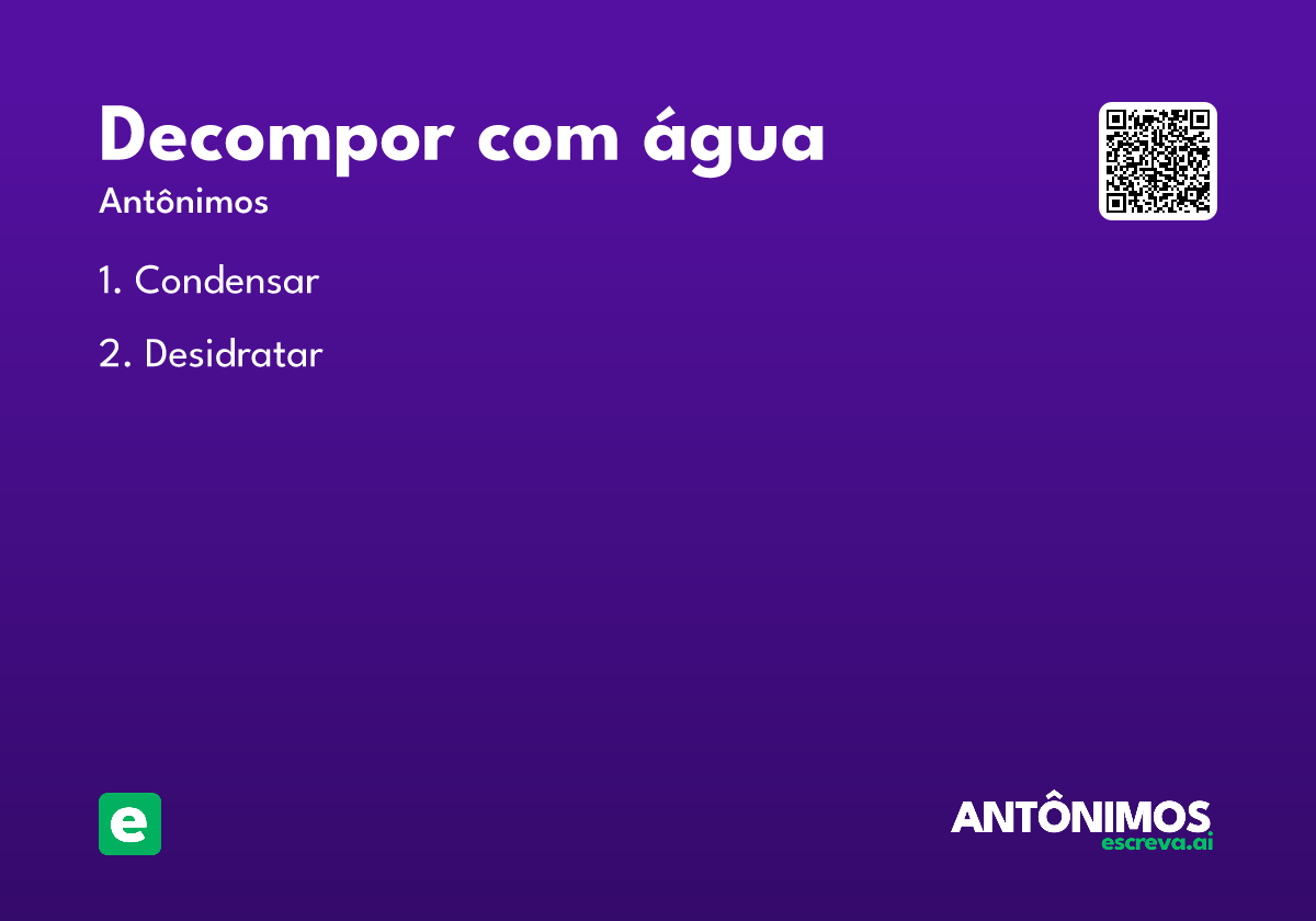 decompor com água
