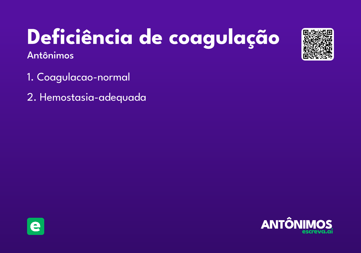 deficiência de coagulação