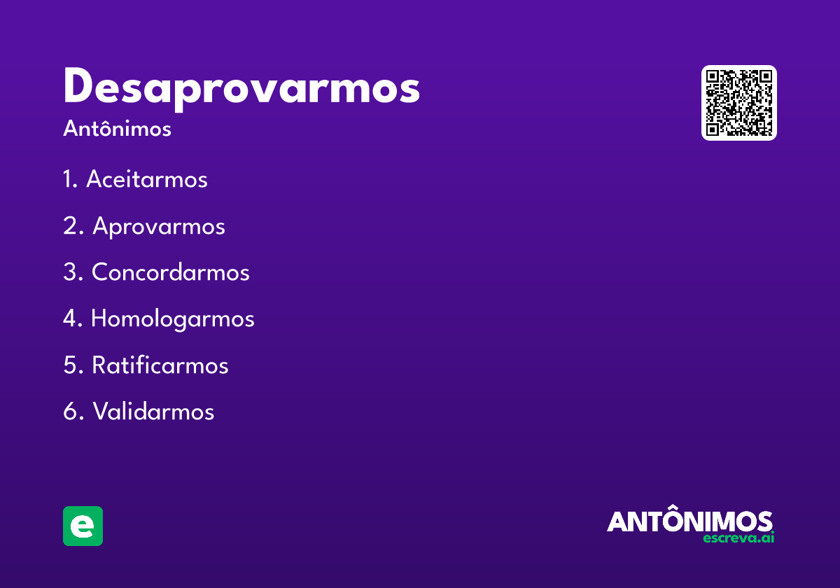 desaprovarmos