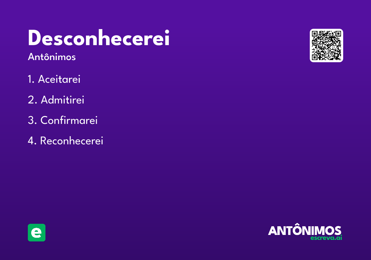 desconhecerei