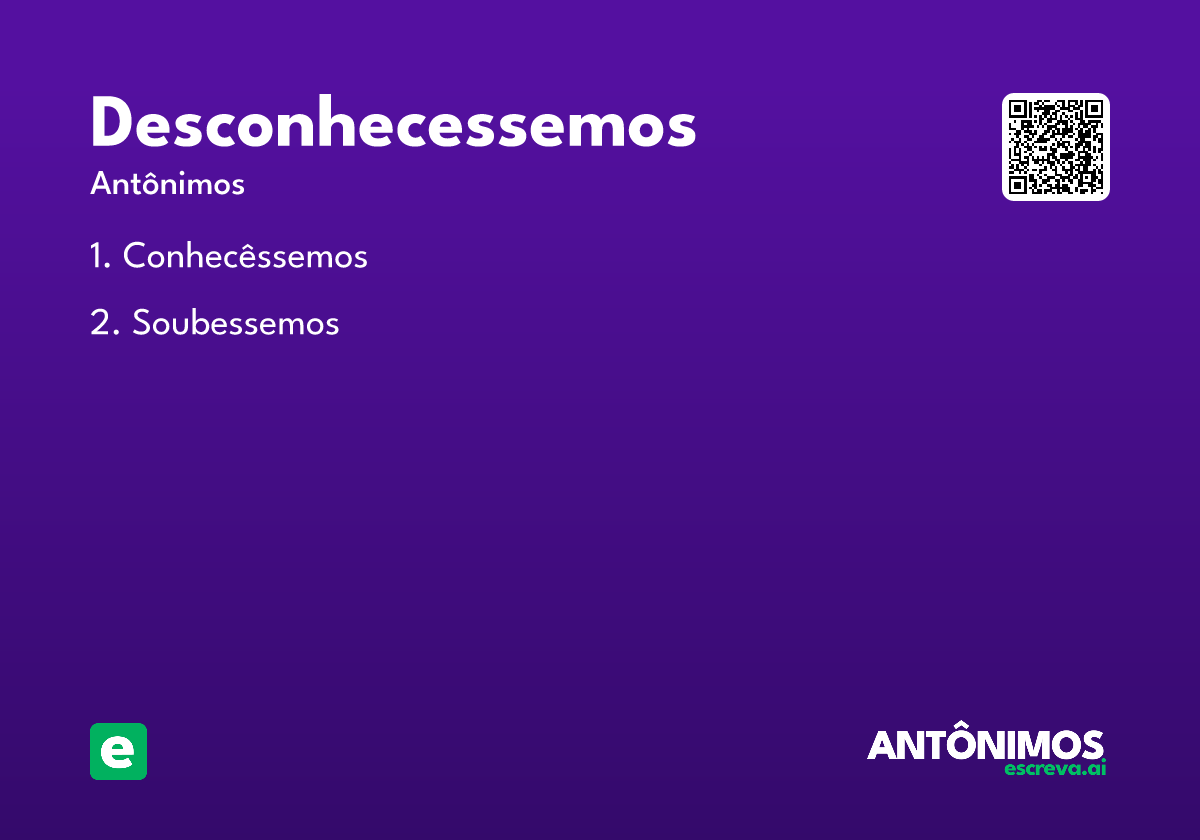 desconhecessemos