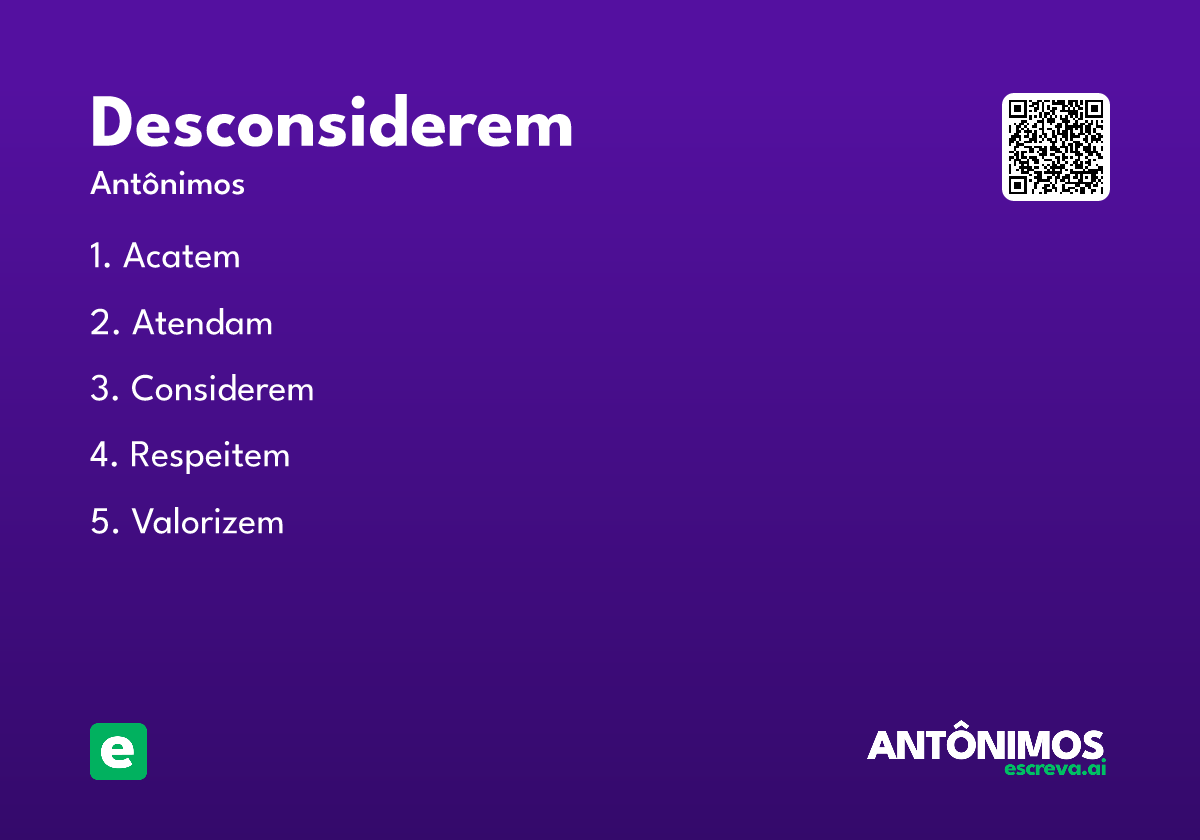 desconsiderem