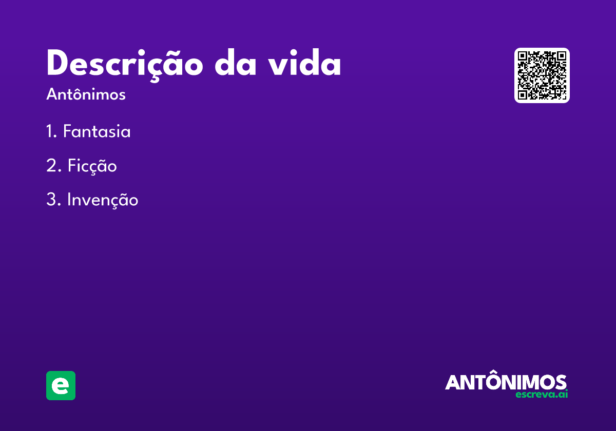 descrição da vida
