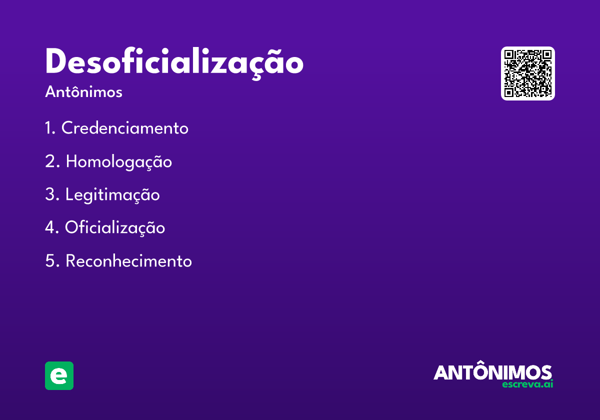 desoficialização