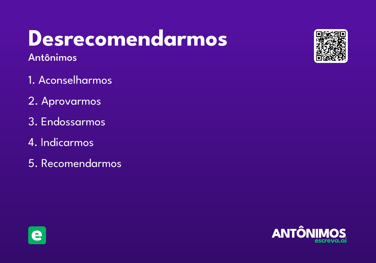 desrecomendarmos