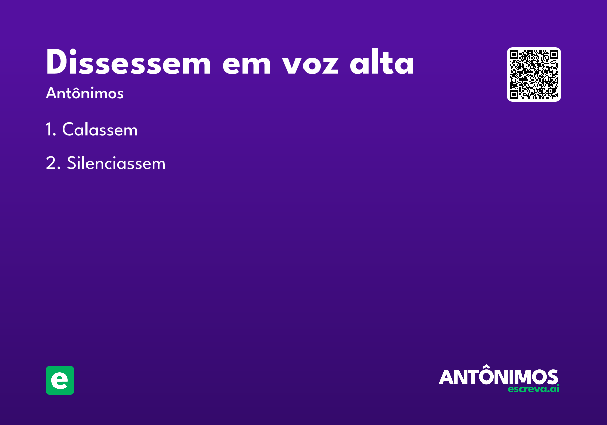 dissessem em voz alta