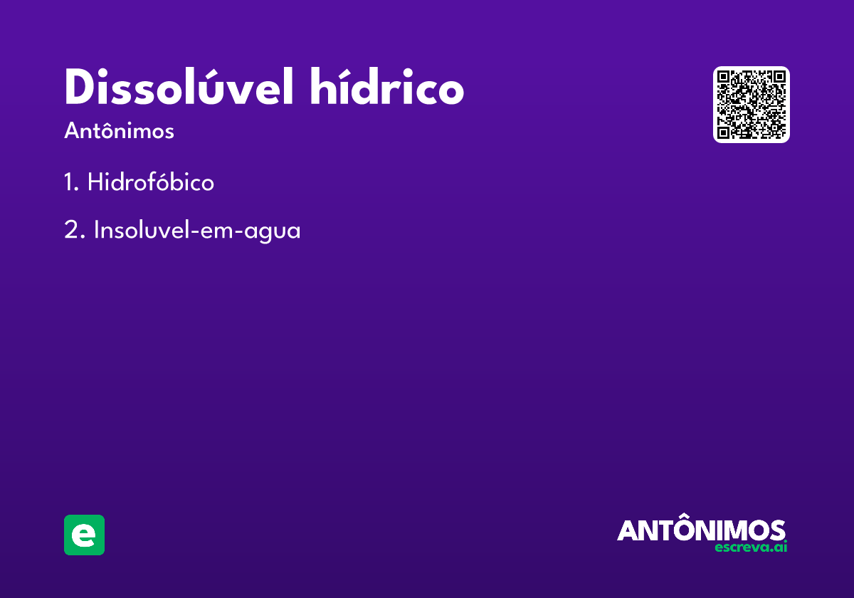 dissolúvel hídrico