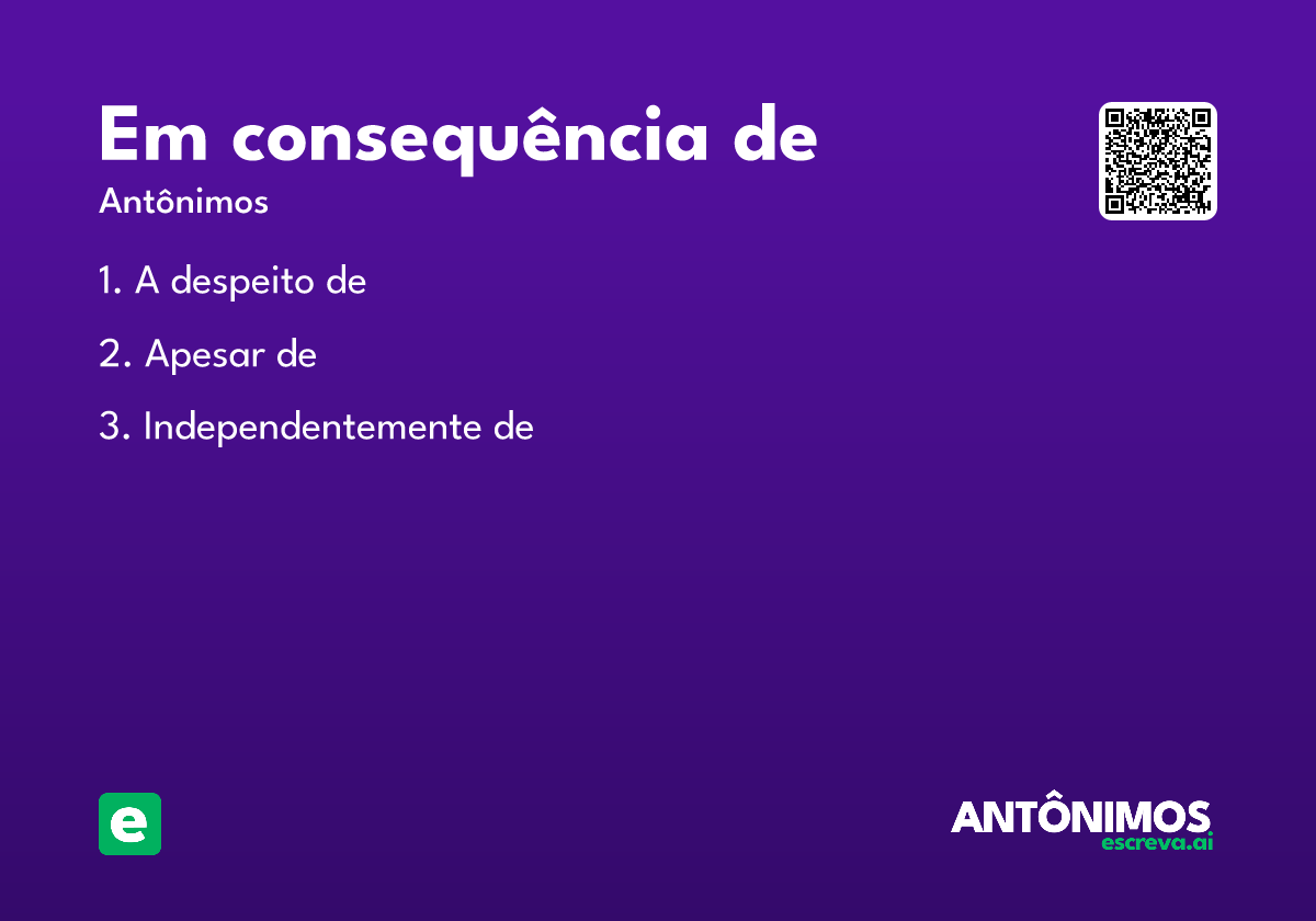 em consequência de