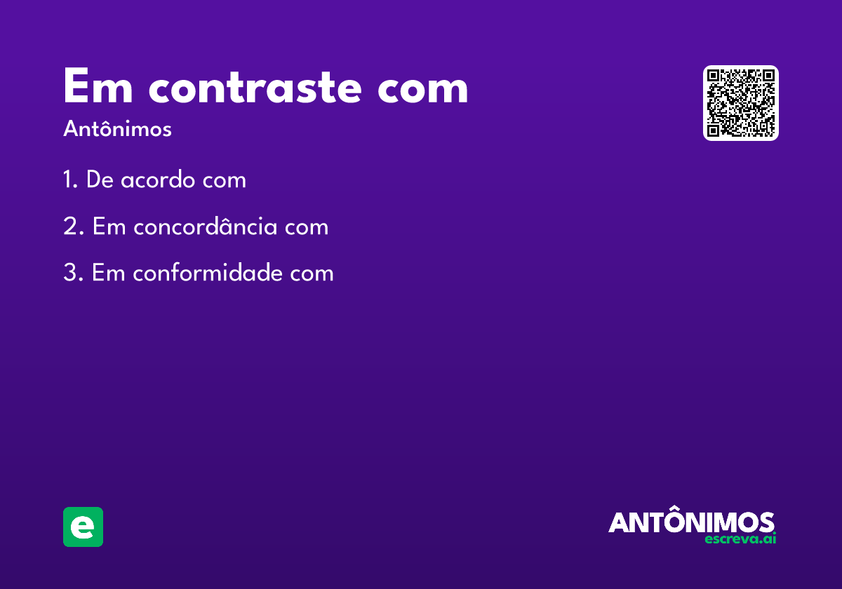 em contraste com