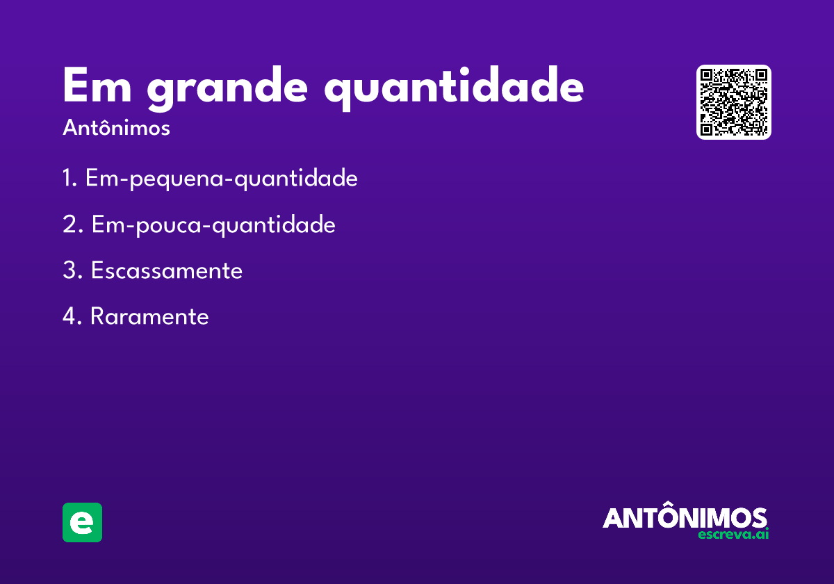 em grande quantidade