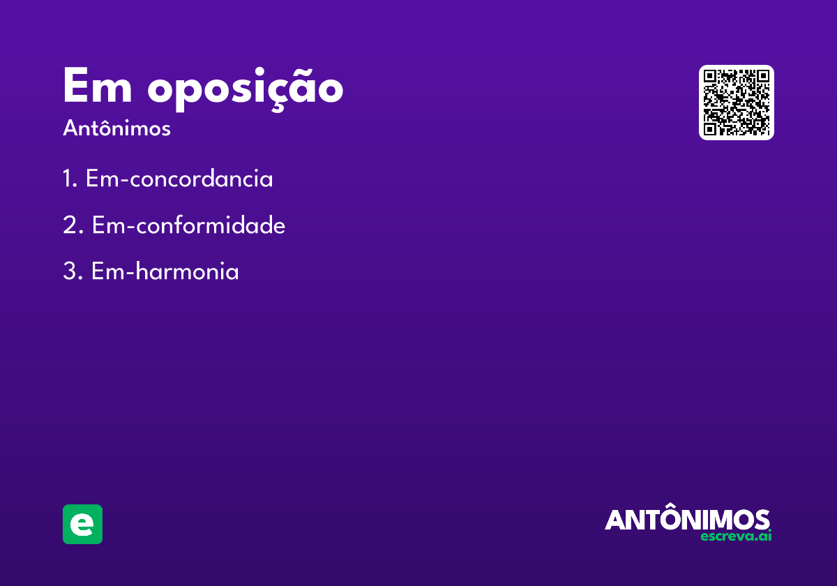 em oposição