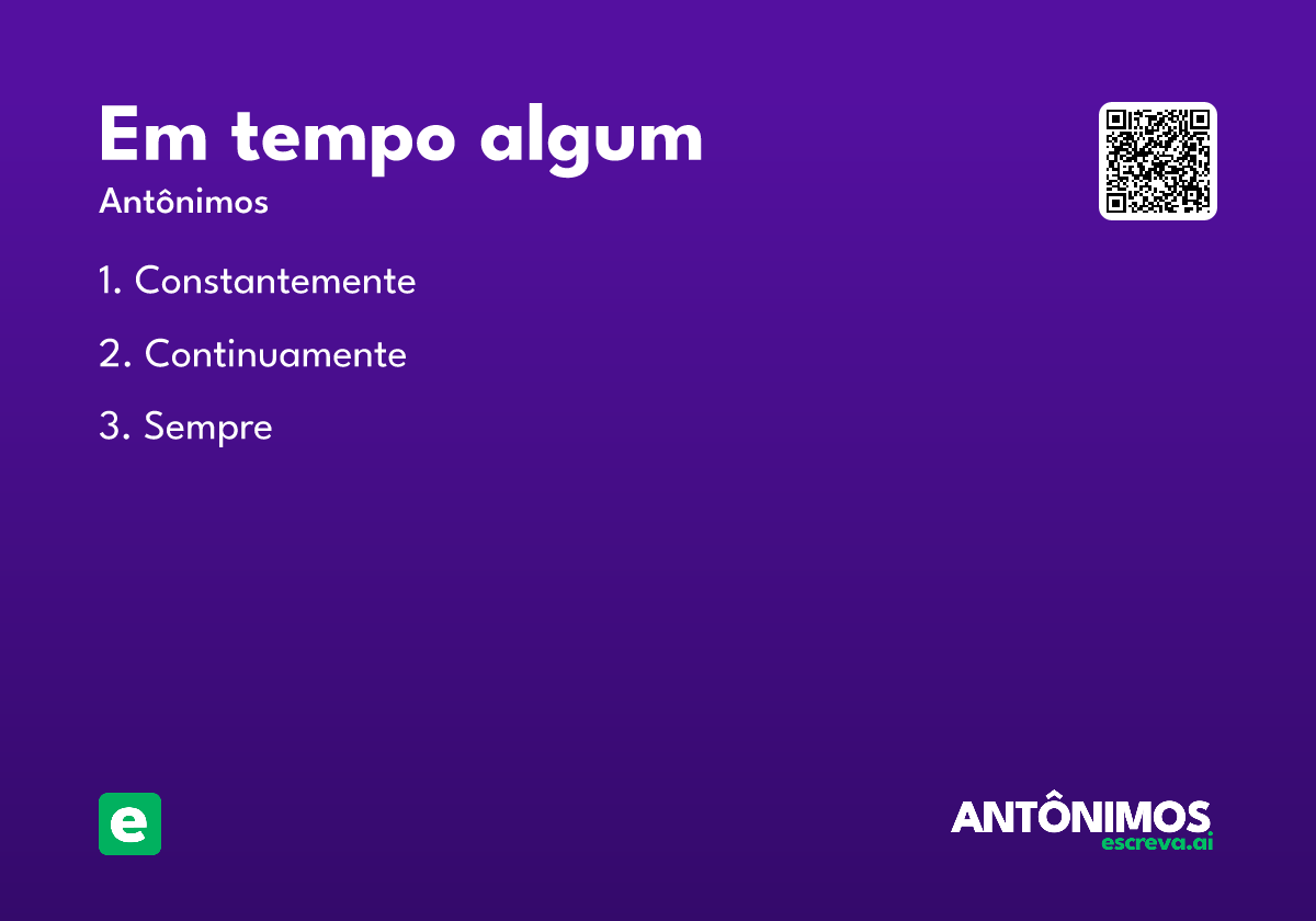 em tempo algum