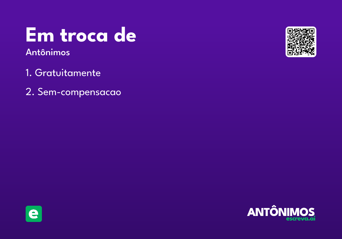 em troca de