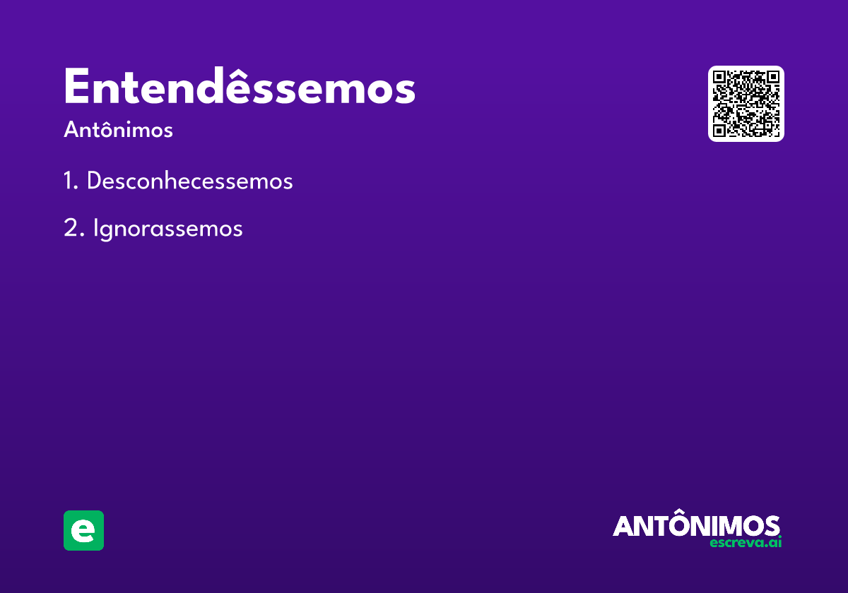 entendêssemos