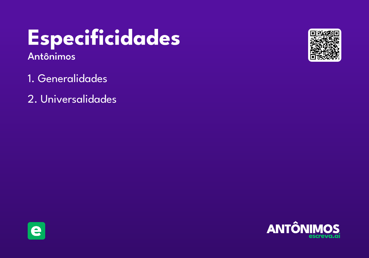 especificidades