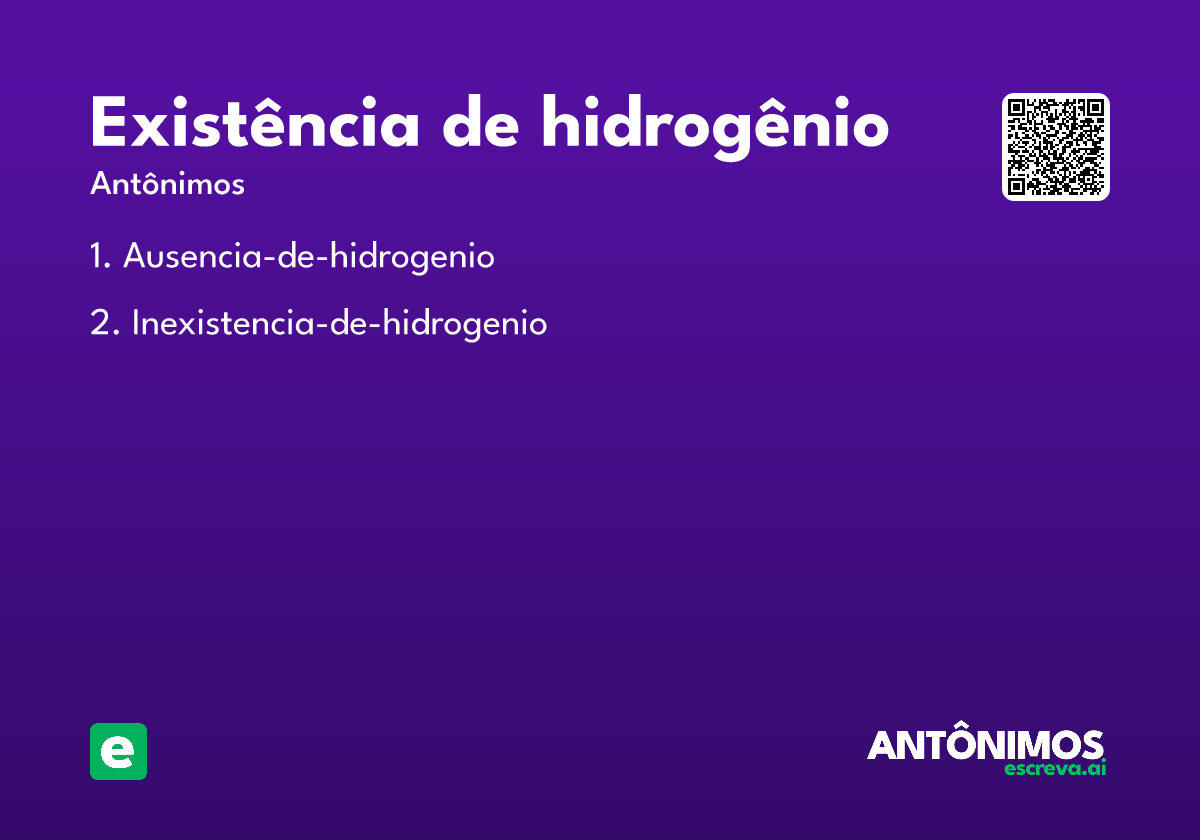 existência de hidrogênio