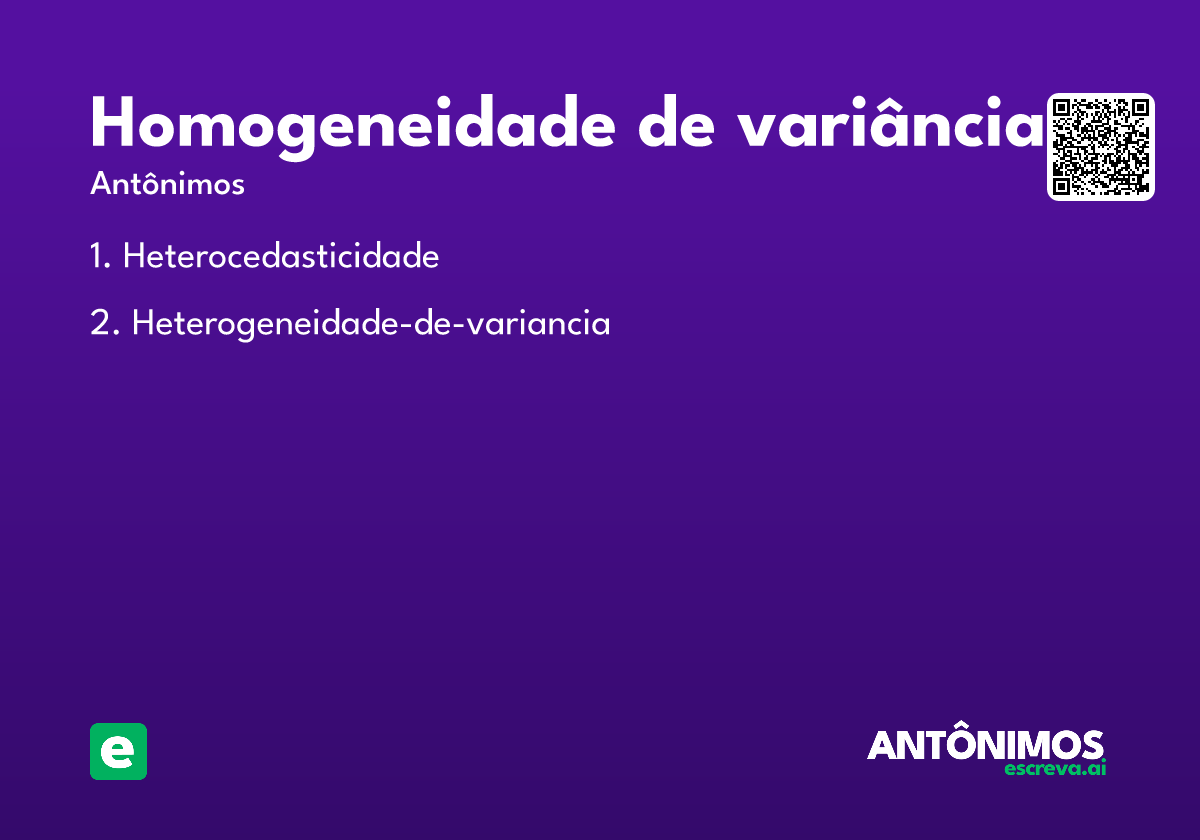 homogeneidade de variância