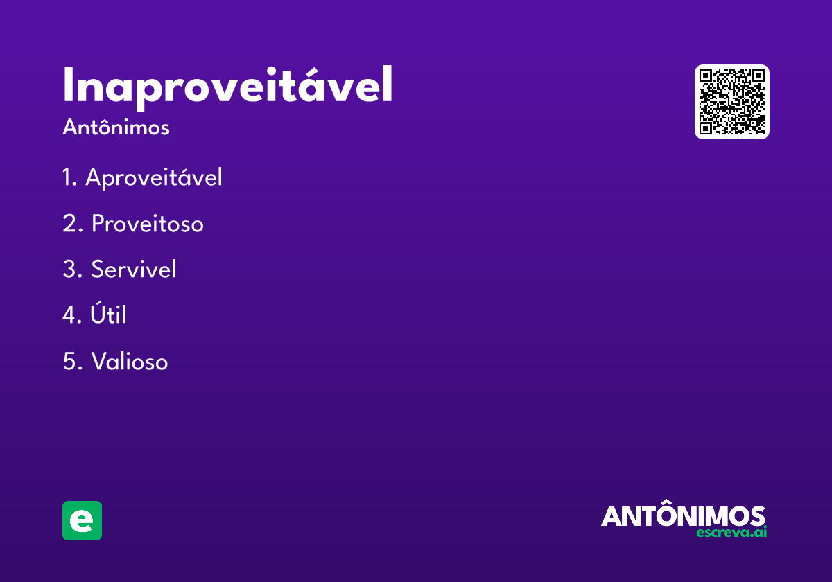 inaproveitável