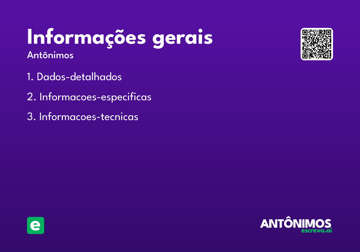 informações gerais
